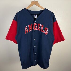 Vintage 90’s Anaheim Angels MLB Made In USA Logo 7 Jersey T Shirt Size Large